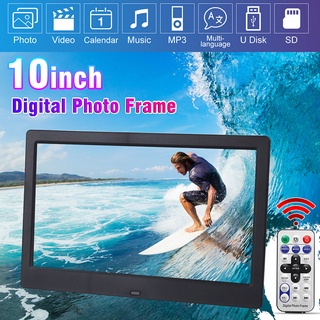 1024x600 10 Inch HD IPS LCD Digital Photo Frame Audio Video Player Support SD USB MMC MS Card with Remote Control