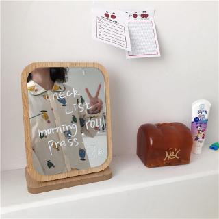 Fun Lab Institute|ins Korean Style Wooden Makeup Mirror Simple Nordic Desktop Student Dormitory Portable Angle Adjustable Shooting Posing (1)