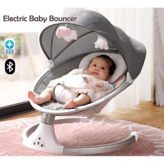 FL Baby Bouncer Electric Recliner Newborns Sway Baby Swing Home Intelligent Rocking Chair Lightweight Bluetooth Music Comfort Chair Suitable for New-Born to Toddler