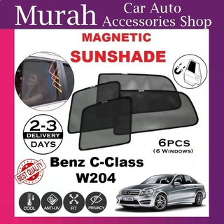 [Shop Malaysia] mercedes-benz c-class (w204) 2007-2014 fit magnetic sunshade [6 pcs] (1)