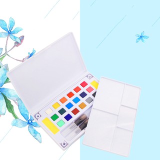 12/18/24/36 Colors Solid Watercolor Travel With Brush Paint Set Pigment Palette