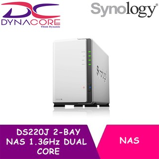 【*24-HR DELIVERY】DYNACORE - SYNOLOGY DS220J 2-BAY NAS 1.3GHz DUAL CORE STORAGE(2YRS WARRANTY)