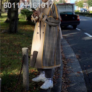 ❒♦✑Double-sided plaid long woolen coat male British style winter coat thick Korean style trendy knee ins windbreaker