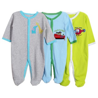 3Pcs Baby Boy/Girl Pure Cotton Long Sleeve One-Piece Jumpsuits Rompers