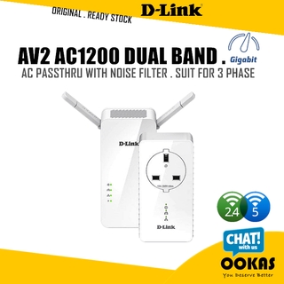 [Shop Malaysia] D-link AC1200 AV2 Gigabit Wireless Wifi Powerline Adapter Extender DHP-W611AV
