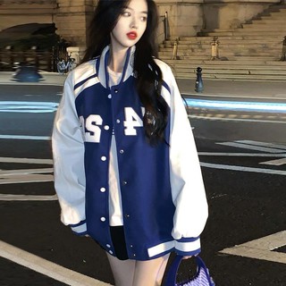 Baseball Uniform Jacket Female Spring Autumn Year Korean Version Loose All-Match Casual Student Jack (1)