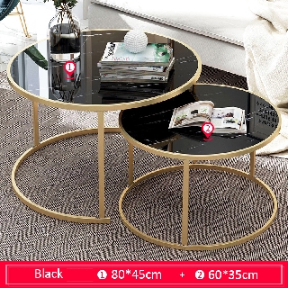 Marble Print Extendable Round Coffee Table Set