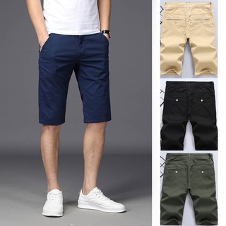 Plus Size Men Casual Shorts Cotton Shorts Pants Khaki Army Green Black Blue