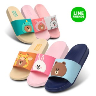 ❤️ Classroom Office Slippers Line Friends soft and comfortable walking Brown Cony Choco Sally