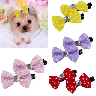 5Pcs Colorful Pet Cat Dog Hair Bows Hair Clips Beauty Pet Grooming Accessories