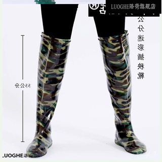XD.Store Korean Style Paddy Field Shoes Women's High-Top Rice Transplanting Shoes Men's Long Rain Boots Soft Bottom Rubb