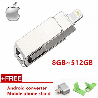 HD Metal i-USB Flash Drive For iPhone ipad Waterproof U disk Dual purpose mobile