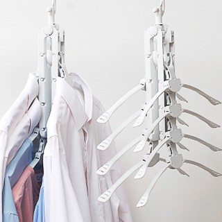 【Bostanten Official】 Multifunction Fold Magic Clothes Hanger Nine-hole Rotating Wardrobe Home Bedroom Storage Holder