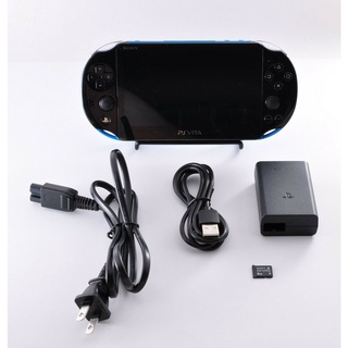 PS Vita PCH-2000 Aqua Blue & Black w/ Charger 8GB Memory Card [Excellent +]