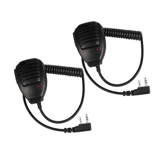 2Pcs Handheld Speaker Walkie Talkie Radio Mic For Baofeng Uv-5R