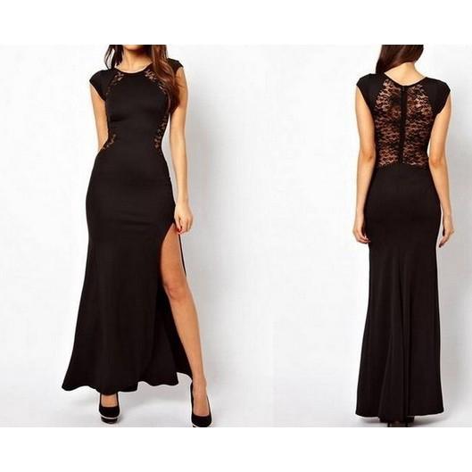 Fashion Women XXXXL Plus size Black Ladies Lace Evening party Long Dresses nursing dress wedding gown size dress