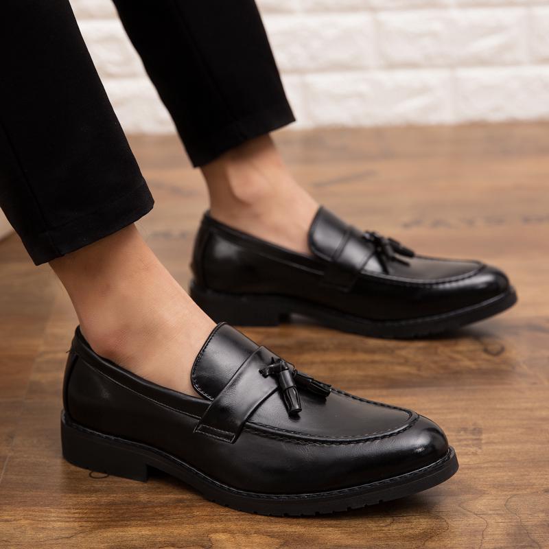 Men's Business Formal leather shoes Slip-On Loafer Oxford Low-Cut Tassel Shoes