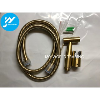 [Shop Malaysia] Gold Toilet Handheld Shower Head Spray bidet 304 Stainless Steel Premium Quality Set