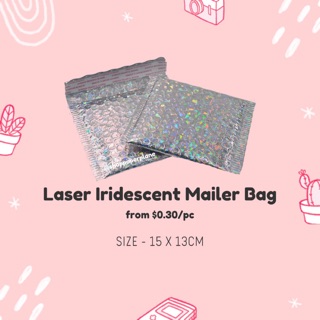 Ready Stock 💖 Laser Iridescent Bubble Envelope Bag Shipping Bubblewrap Bags