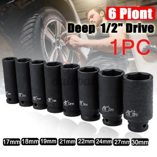 Deep Impact Socket 1/2'' Drive Axle 6 Point Hub Nut 17 18 19 21 22 24 27 30 mm
