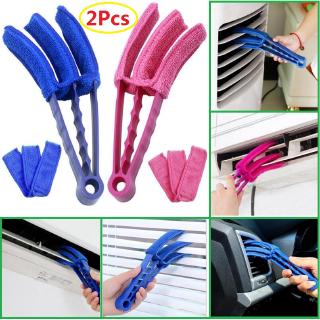 2Pcs Removable Triple Venetian Blind Cleaner Microfibre Fabric Window Duster for Wet or Dry Cleaning of Slats