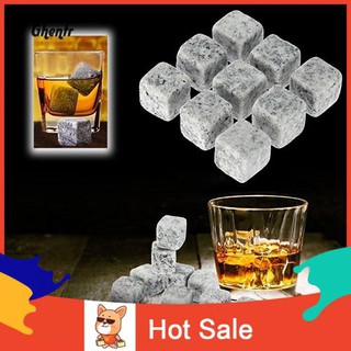 ♈Gh 9 Pcs Wine Whisky Ice Stones Drinks Chilling Cooler Cubes Summer Beer Rocks