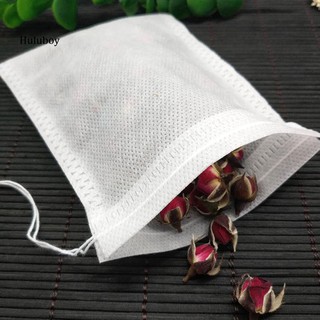 HLBY♠100Pcs Empty Disposable Drawstring Non-Woven Fabric Tea Herb Filter Bag Pouch