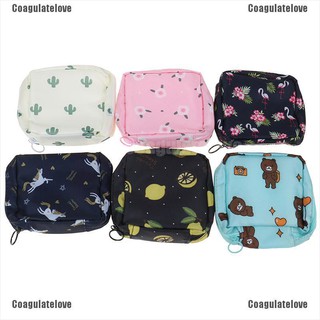 Coagulatelove Portable Sanitary Pads Bag Large Capacity Travel Cosmetic Napkin Storage Pouch