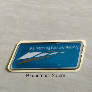 Blue FI Tech by Factory Racing Logo Emblem Sticker for Motorcycle
