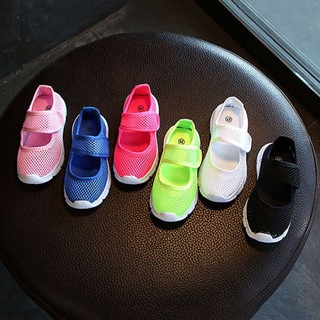 Spring summer kids candy color elastic feet net shoes