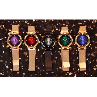 1 Pcs Women Masonry Watch Stainless Steel Mesh Magnet Strap Buckle Luxury Watch