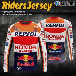 2021 fashion Repsol Honda MotoGP Theme Full Sublimation Jersey Shirt Long Sleeves for Riders 3D Cycling Jersey Sportswear Long Sleeve Size XXS-6XL