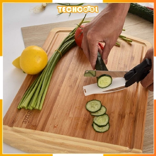 Chopping Board Food Scissors 2 in 1 Magic Multifunctional Stainless Steel easy Cutting Knives Kitchen Utensils
