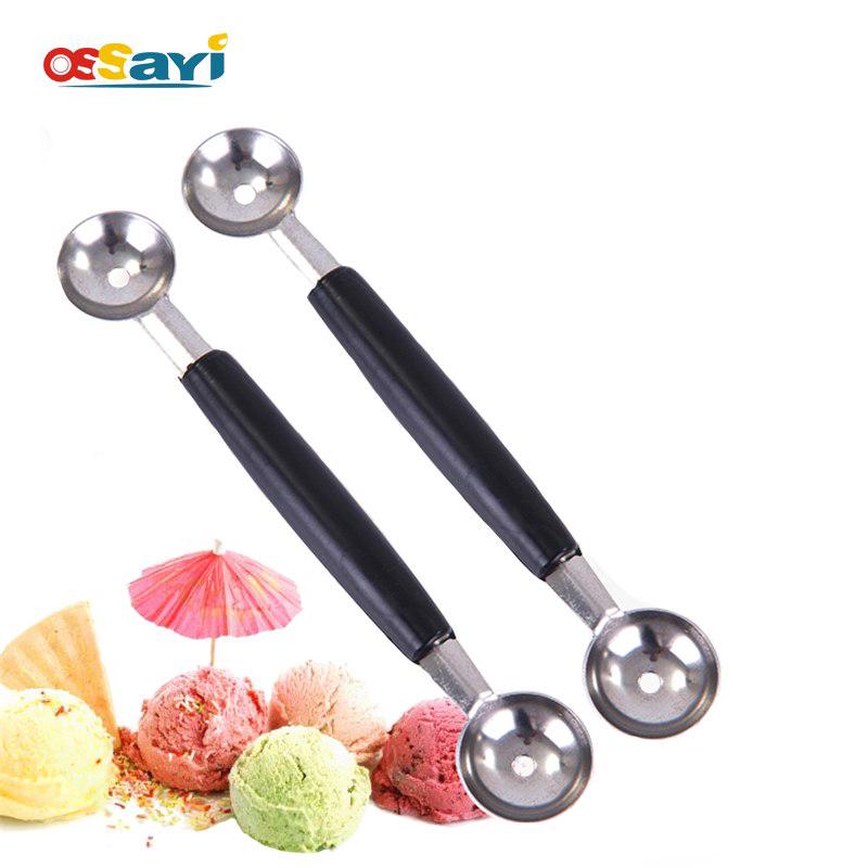 Ossayi Stainless Steel Double-headed Kitchen Ice Cream Scoop Fruit Baller Melon Scoops