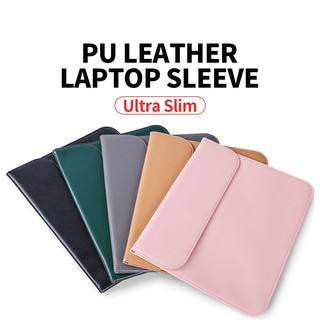 【SG】PU Leather Envelop Laptop Sleeve Carry Case For MacBook Waterproof Horizontal Vertical with Small Accessories Pouch