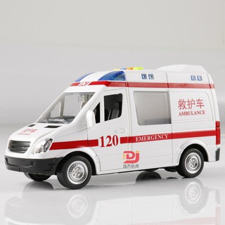 Literary WA ambulance model with sound and light singing poetry Children's police car toy car
