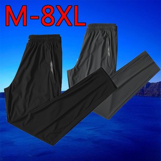 M-8XL Men's Sports Long Pants Plus Size Fast Dry Joggers Pants Large Size Black Trousers High Quality High Flexibility
