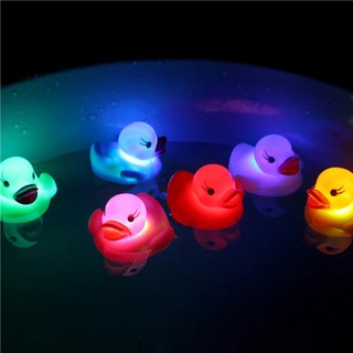 Moon_Floating Newborn Baby Bath Time Toy Changing Color Duck Flashing LED Lamp Light
