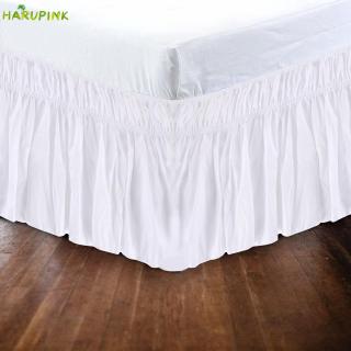 Box Border Pleated Sheet Platform Bed Skirt All Sheet Sizes Queen/King Home Wrap Around Elastic Bed Skirts Ruffle Valance Drop Solid