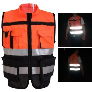Sport Reflective Strips Vest Safety Driving Jacket Security Visibility Gilet Traffic Waistcoat Cycling Coat