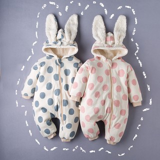 Children's clothing new autumn and winter color cotton baby clothes baby lamb cashmere romper baby plus velvet clothes