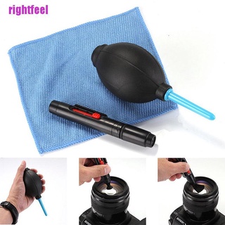 Rightfeel 3 in 1 Lens Cleaning Cleaner Dust Pen Blower Cloth Kit For DSLR VCR Camera