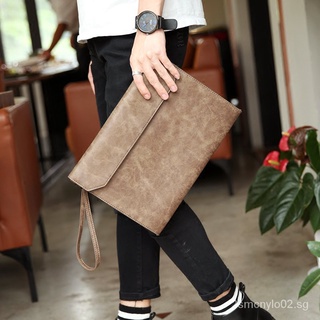 mens clutch Retro Korean Type Men Clutch Trendy Clutch Casual Business File Bag Shoulder Messenger Bag Envelope Bag Fashion DiAr