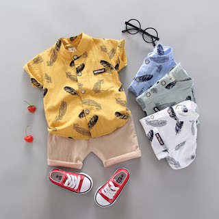 Summer new casual children's lapel POLO shirt short-sleeved T-shirt children's clothes boy baby clothes two-piece wholes