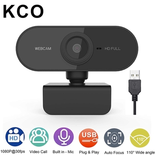 CO PC01 Webcam with Microphone, HD 2K Webcam USB Plug and Play Computer Camera for Live Streaming Webcam, 360-Degree Rotation 110° Wide-Angle 30fps for Laptop, Desktop, Conferencing, Video Chatting Live / Web Class (Black)