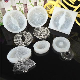 Creative Lotus Fan Peace Buckle Epoxy Resin Mold Silicone Mould for Jewelry Pendant Making Diy