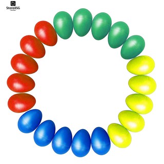20pcs Eggs Plastic Musical Egg Shaker with 4 Colors Kids Marac