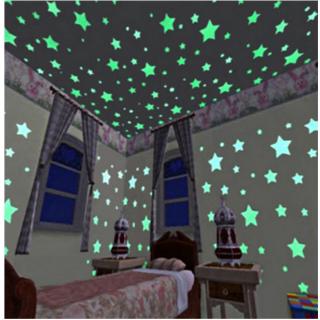 100Pcs Fluorescent Stars Luminous Toys For Children's Bedroom Storage Rooms Baby Kids Glow Pentagram Adhesive Stickers