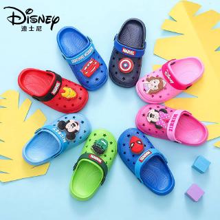 Disney Children's Shoes PVC Cute Cartoon Non-slip 1-6Y Soft Rubber Sole Hole Girl Boy Shoes with Light