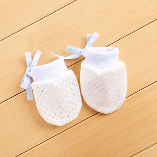 Cute Baby Soft Cotton Newborn Infant Anti-Scratch Baby Gloves Mittens Gloves - Mesh Blue